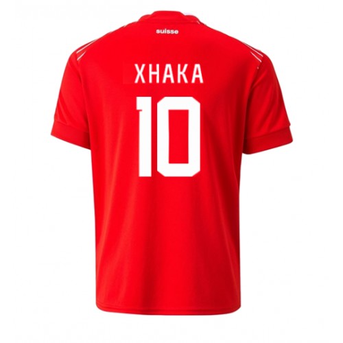 Switzerland Granit Xhaka #10 Replica Home Shirt World Cup 2022 Short Sleeve